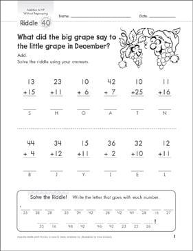 Grape Jollies: Solve-the-Riddle Math Practice