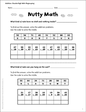 Addition Safari (Double-Digits/No Regrouping) | Printable ...