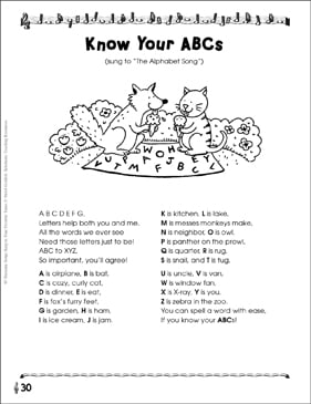 back to school thematic song printable texts