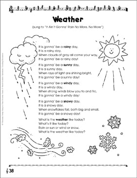 Weather Thematic Song Printable Texts