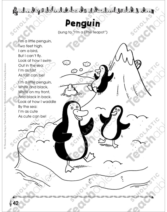 Penguin Thematic Song Printable Texts
