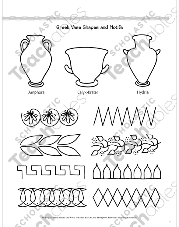 Ancient Vase Paintings Art Project From Greece Printable