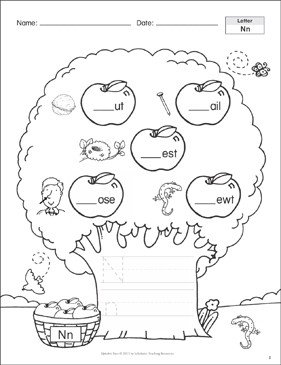 Nn: Alphabet Tree | Printable Skills Sheets