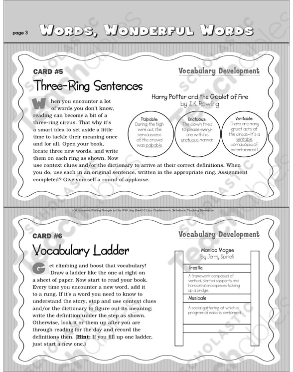 Questions That Develop Vocabulary: Writing Prompts ...