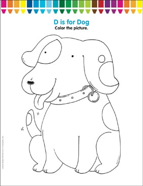 D Is For Dog Coloring Page Printable Coloring Pages