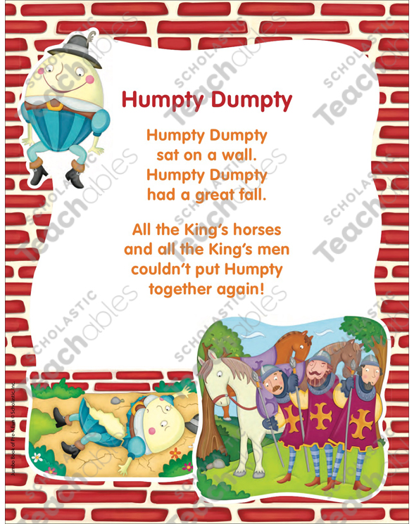 Humpty Dumpty Classic Nursery Rhyme Printable Texts Check out inspiring examples of humptydumpty artwork on deviantart, and get inspired by our community of talented artists. humpty dumpty classic nursery rhyme