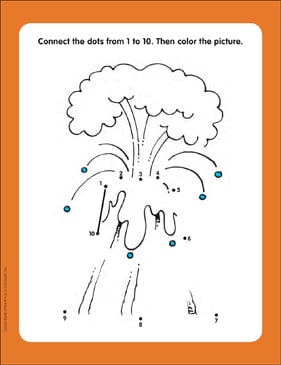 volcano connect the dots page printable connect the dots skills sheets