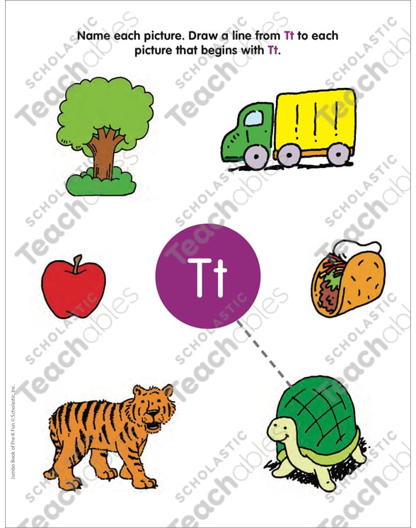 Find the Pictures That Begin With Tt (Level 1) | Printable ...