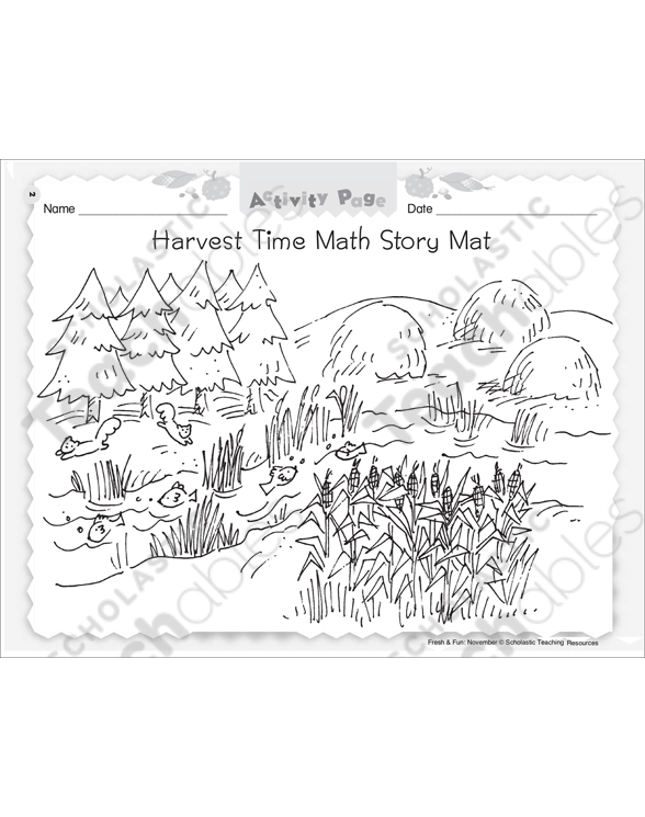 Harvest Time Math Story Mat | Printable Lesson Plans and ...