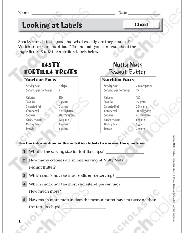 Looking at Labels (Chart): Math Practice for Grades 2-3 ...