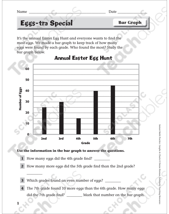 eggs tra special bar graph instant math practice page grades 2 3 printable skills sheets