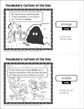 Nouns (expert/expressions): Vocabulary Cartoons | Printable Skills Sheets