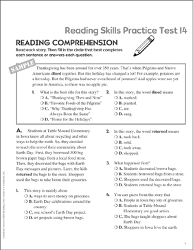 reading skills practice test 4 grade 3 printable test prep and tests