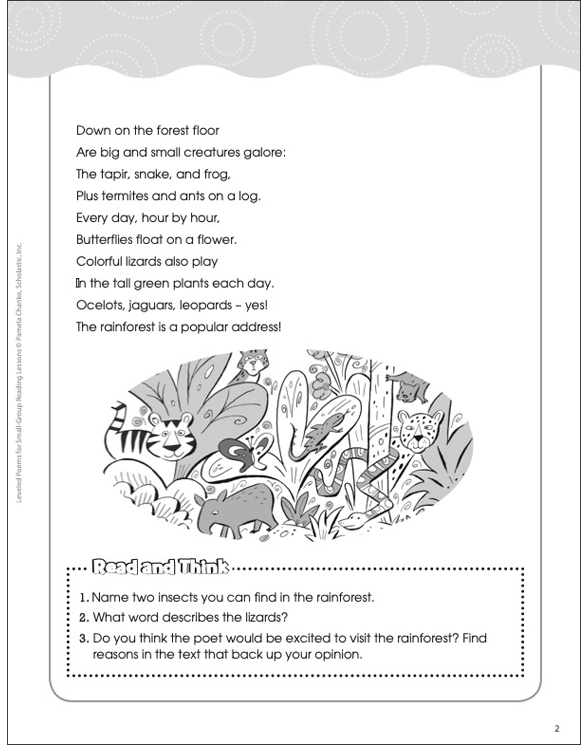 In the Rainforest: Level N Poem | Printable Lesson Plans, Ideas and Texts