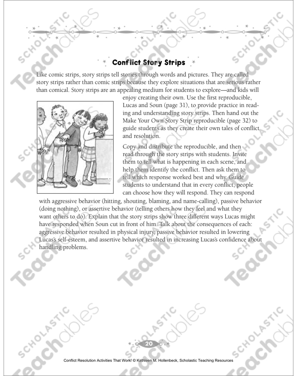 Conflict Story Strips Printable Skills Sheets, Lesson Plans and Ideas