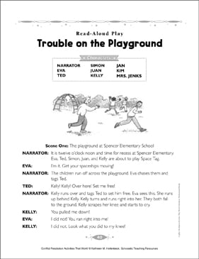 Trouble on the Playground Conflict Resolution Play | Printable Texts