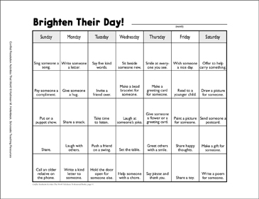 Brighten-Their-Day Calendar: Conflict Resolution | Printable Calendars,  Lesson Plans and Ideas