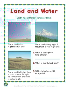 Land and Water: Map Skills | Printable Maps and Skills Sheets