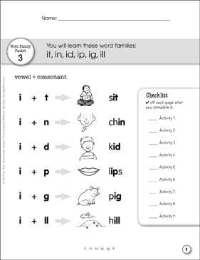 Word Families Worksheets & Activities for Kids | Scholastic