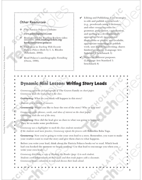 Patricia Polacco (Story Leads): Teaching Writing With Mentor ...