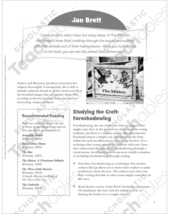 Jan Brett (Foreshadowing): Teaching Writing With Mentor Texts ...