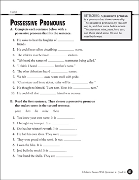 Wonderful possessive pronouns worksheet 6th grade pdf - Literacy Worksheets