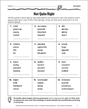 Synonyms Grade 2 Collection | Printable Leveled Learning Collections