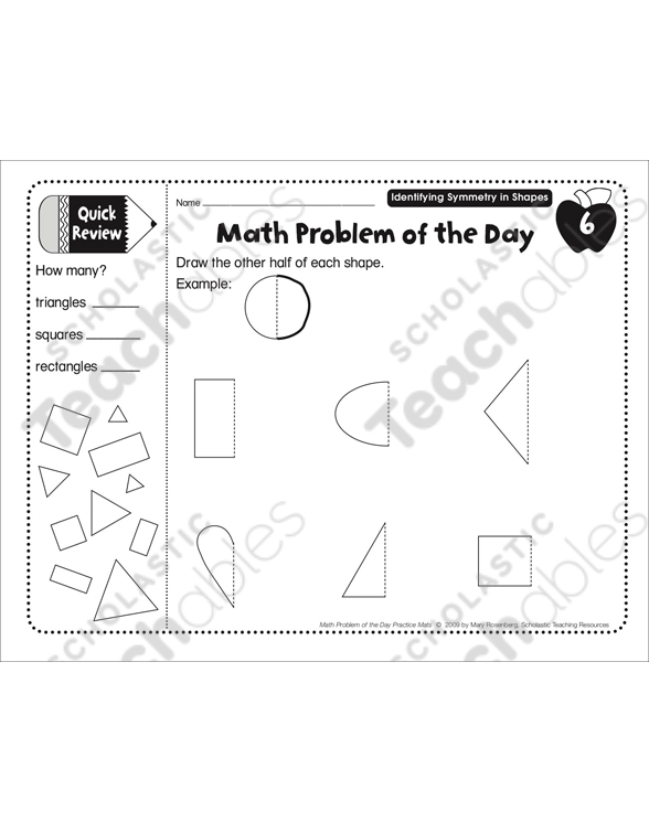 Shapes & Sizes: Problem of the Day | Printable Skills Sheets