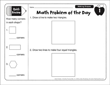 Shapes & Sizes: Problem of the Day | Printable Skills Sheets