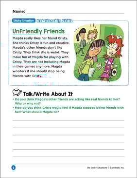 Unfriendly Friends: Sticky Situations
