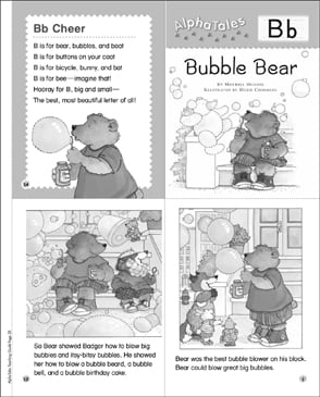 bubble bear letter b alpha tale printable mini books