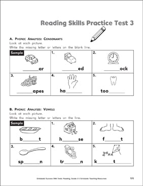 Reading Skills Practice Test 3 (Grade 2) | Printable Test ...