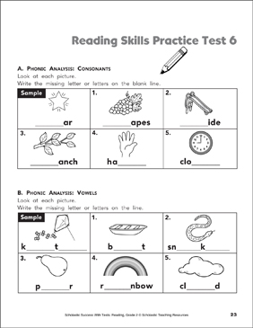 Reading Skills Practice Test 6 Grade 2