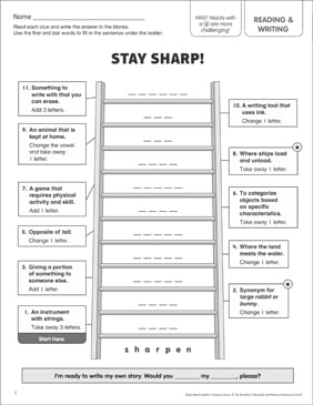 Stay Sharp! Content Area Word Ladder | Printable Games and ...