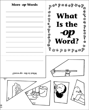 What Is The Op Word Word Family Riddle Poem Puzzle Printable Mini Books Games And Puzzles