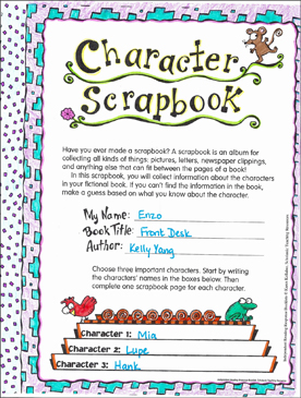 Character Scrapbook: Reading Response Booklet