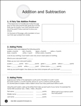 Addition and Subtraction: Math Jumpstarts