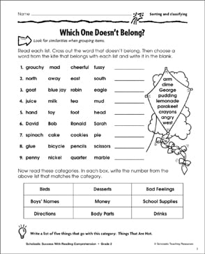 Which one doesn t belong worksheet