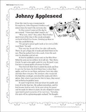 books 1 grade printable free for pdf story Tall Division): Johnny Tale Appleseed (Multiplication,