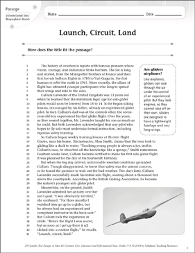 Launch, Circuit, Land: Text & Questions | Printable Texts ...