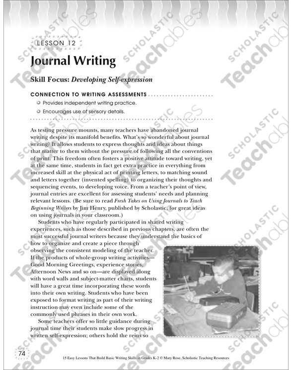 Journal Writing | Printable Lesson Plans and Ideas