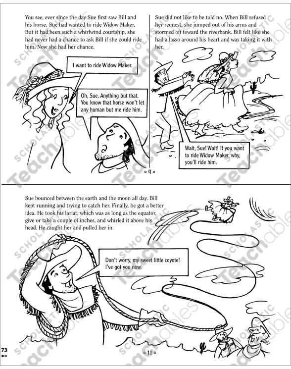 Slue Foot Sue And Pecos Bill Tall Tale Printable Mini Books