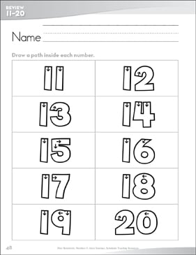 number 20 twenty send home pages printable skills sheets