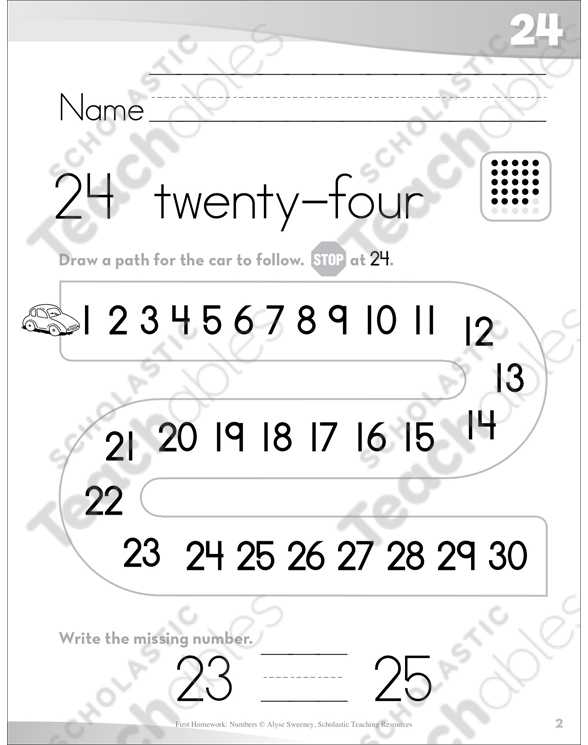 number-24-twenty-four-send-home-pages-printable-skills-sheets