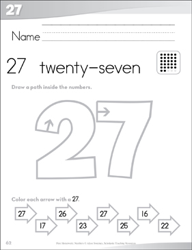 Number 27 (twenty-seven): Send-Home Pages | Printable Skills Sheets