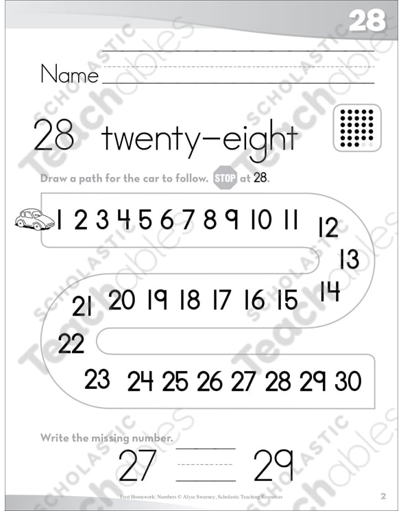 number-28-twenty-eight-send-home-pages-printable-skills-sheets