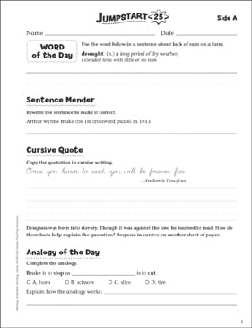 Independent Practice: Grade 4 Reading Jumpstart 25 ...