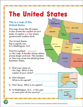 The United States: 2nd Grade Map Skills | Printable Maps, Skills Sheets
