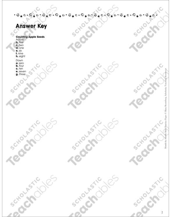 Counting Apple Seeds: September Math Practice | Printable ...