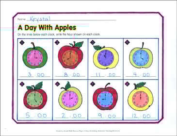 A Day With Apples: September Math Practice | Printable Skills ...